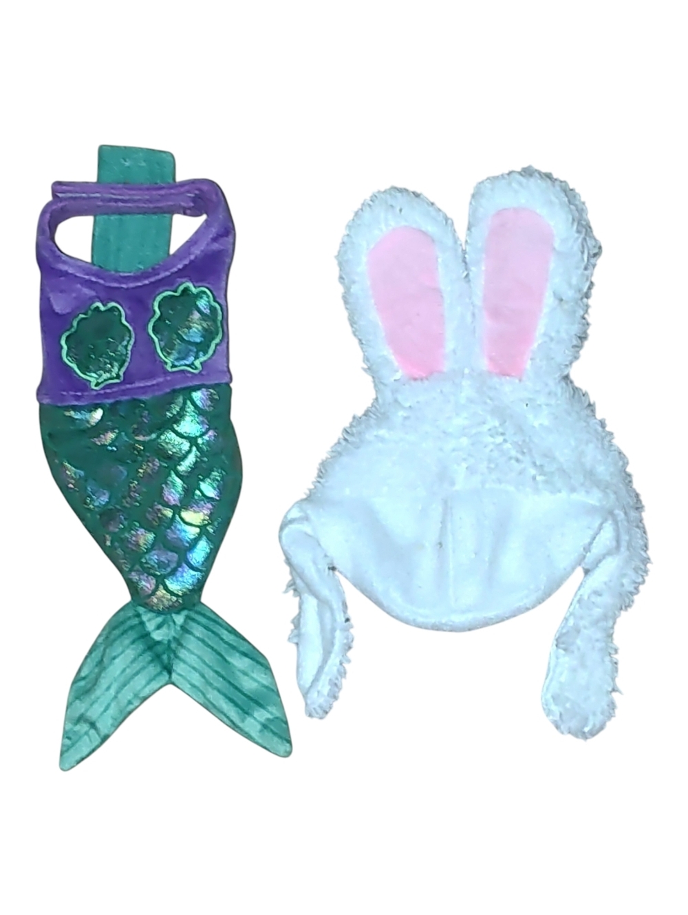 Pet Mermaid Halloween Costume & Easter Bunny Ears Hat XSmall/Small Animals